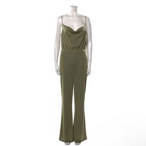 NWT Jason Wu Olive Green Draped Jumpsuit with Chain Straps $325 retail